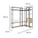 Portants vêtements bois et métal avec module fermé - Lot de 3 - JUNE