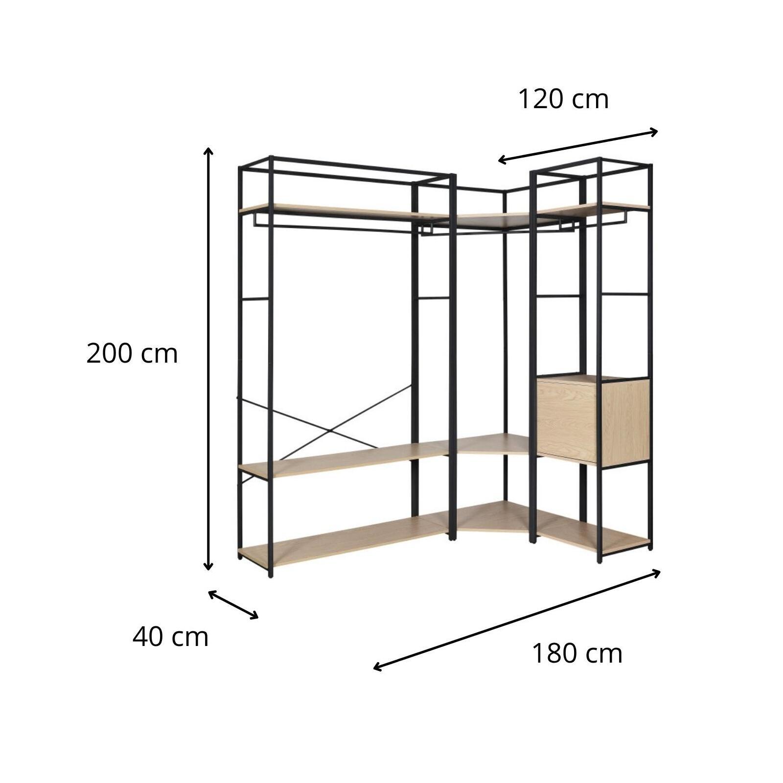 Portants vêtements bois et  métal avec module fermé - Lot de 3 - JUNE