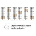Portants vêtements bois et métal avec module fermé - Lot de 3 - JUNE