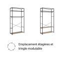 Portants vêtements bois et métal avec module fermé - Lot de 3 - JUNE