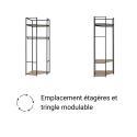 Portants vêtements bois et métal avec module fermé - Lot de 3 - JUNE