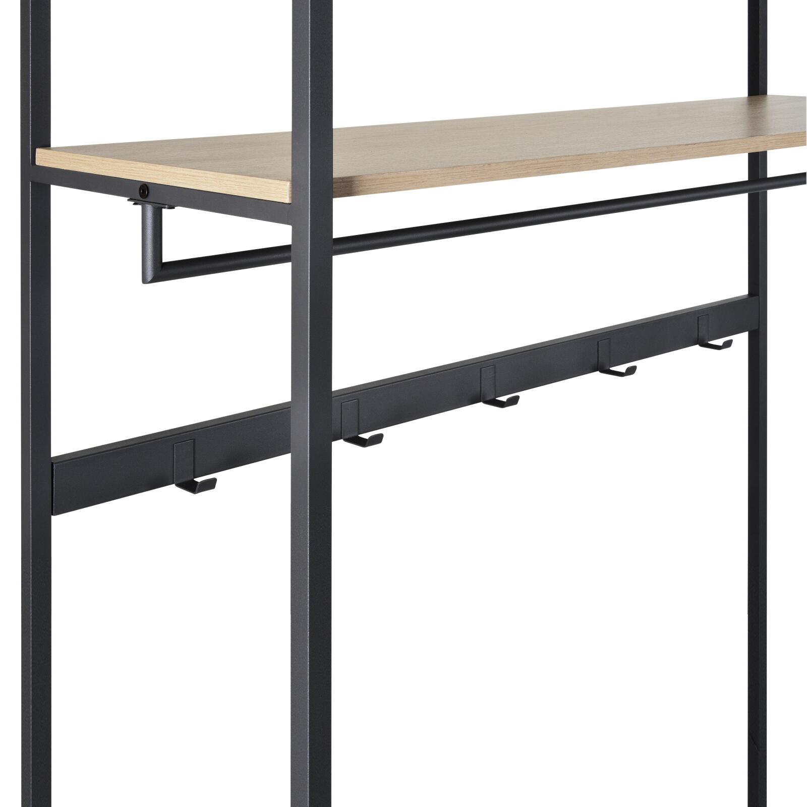 Portant d'entrée en bois et métal noir L110 x H200 cm JUNE