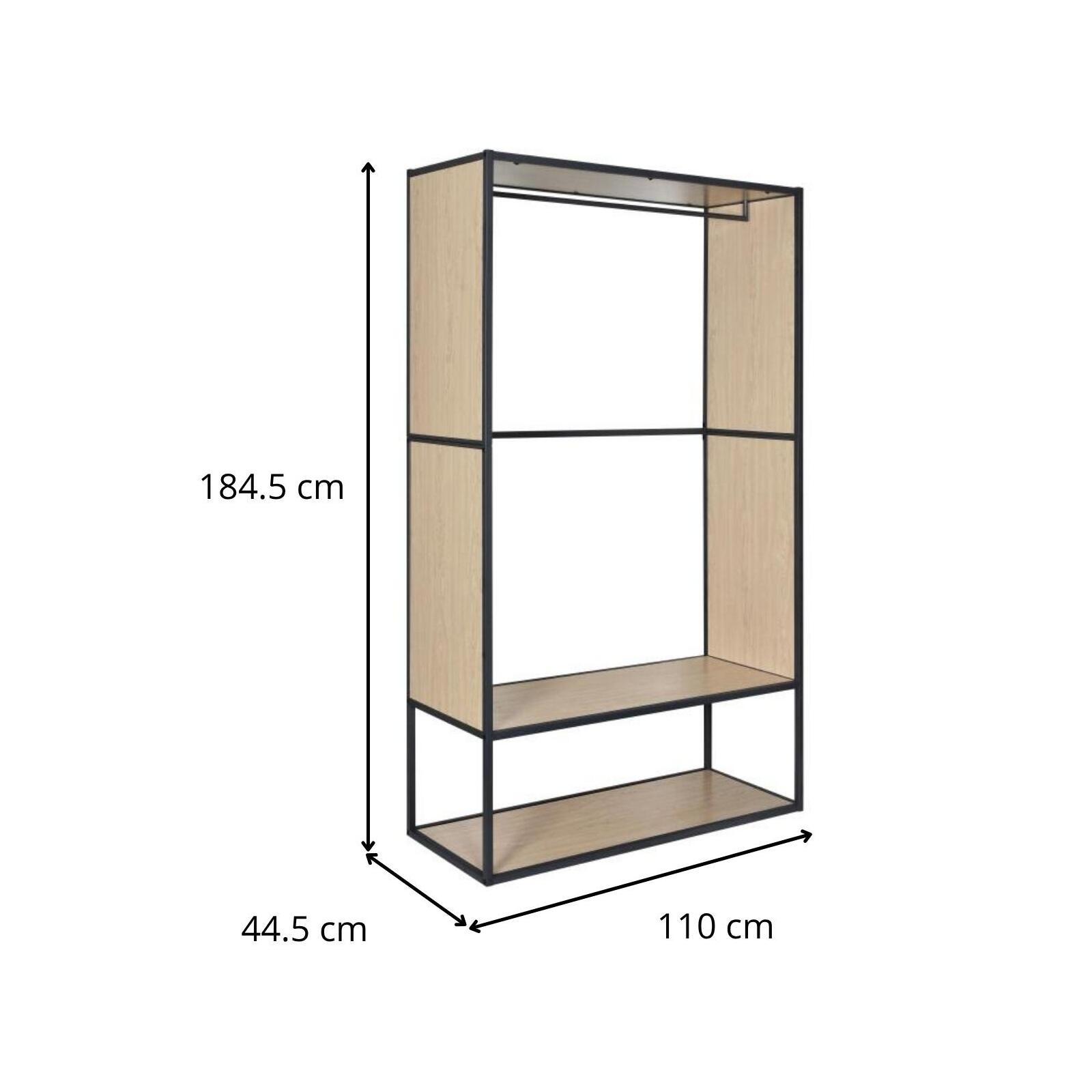 Portant vêtements réversible bois et métal L110x H184,5 cm -  OSLO