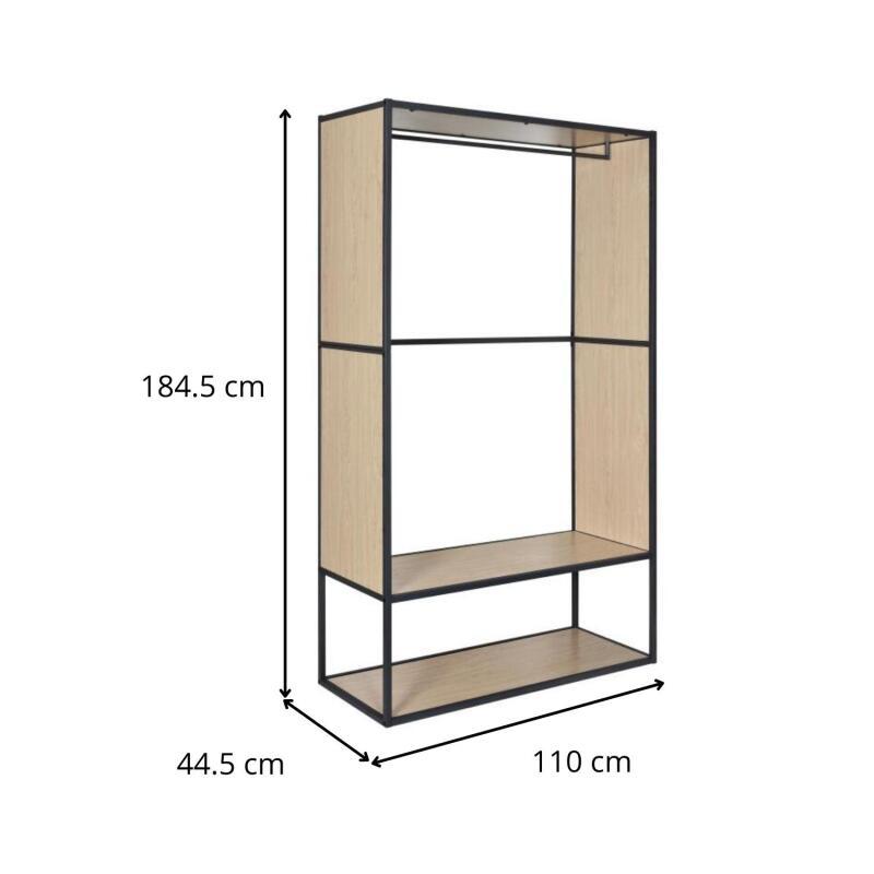 Portant vêtements réversible bois et métal L110x H184,5 cm -  OSLO