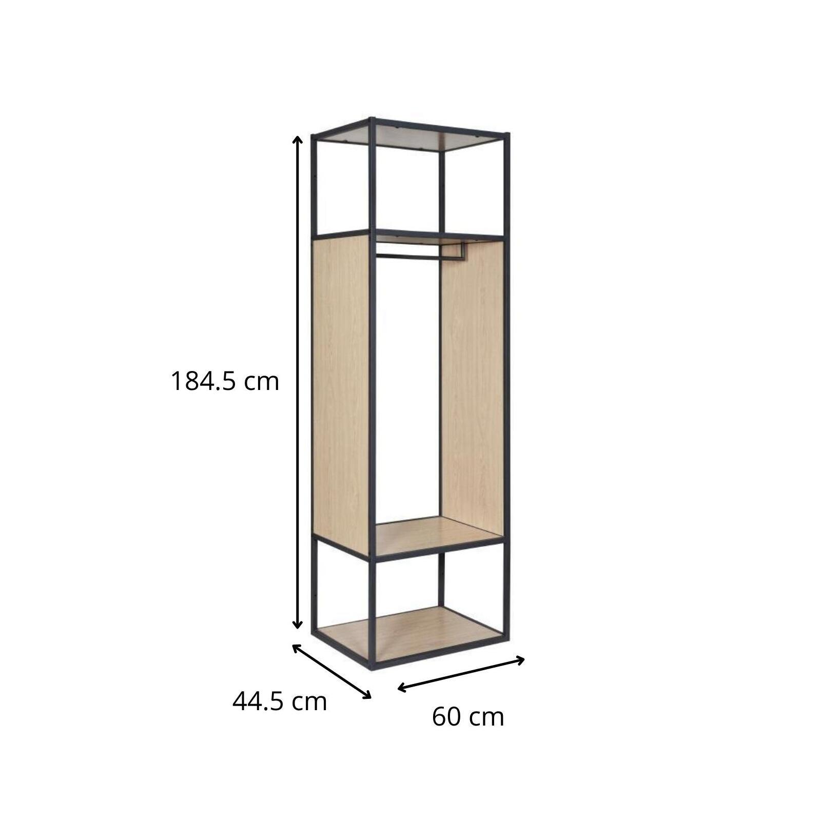 Portant vêtements bois et métal noir L60  x H184,5 cm OSLO