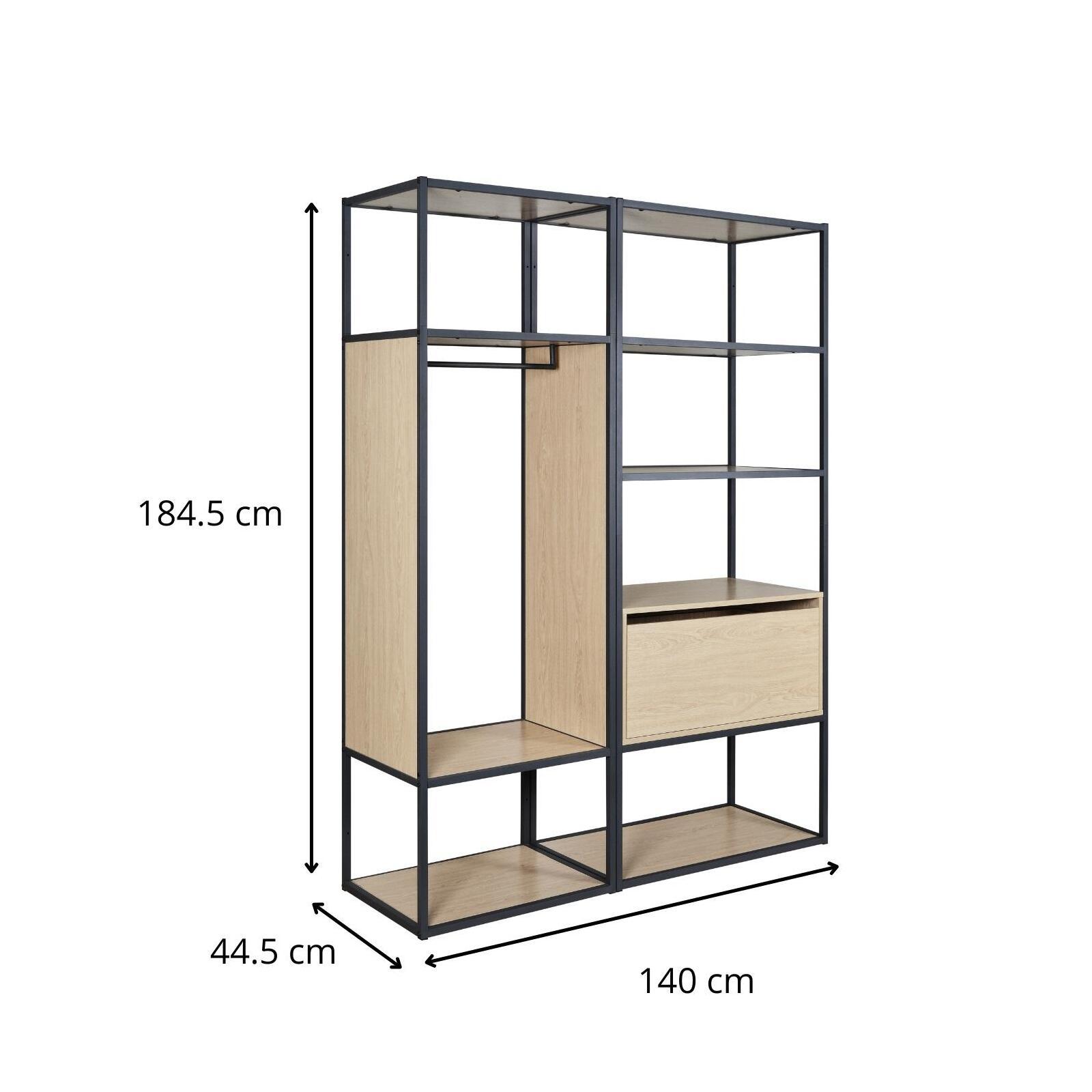 Portants vêtements bois et métal noir OSLO - Lot de 2