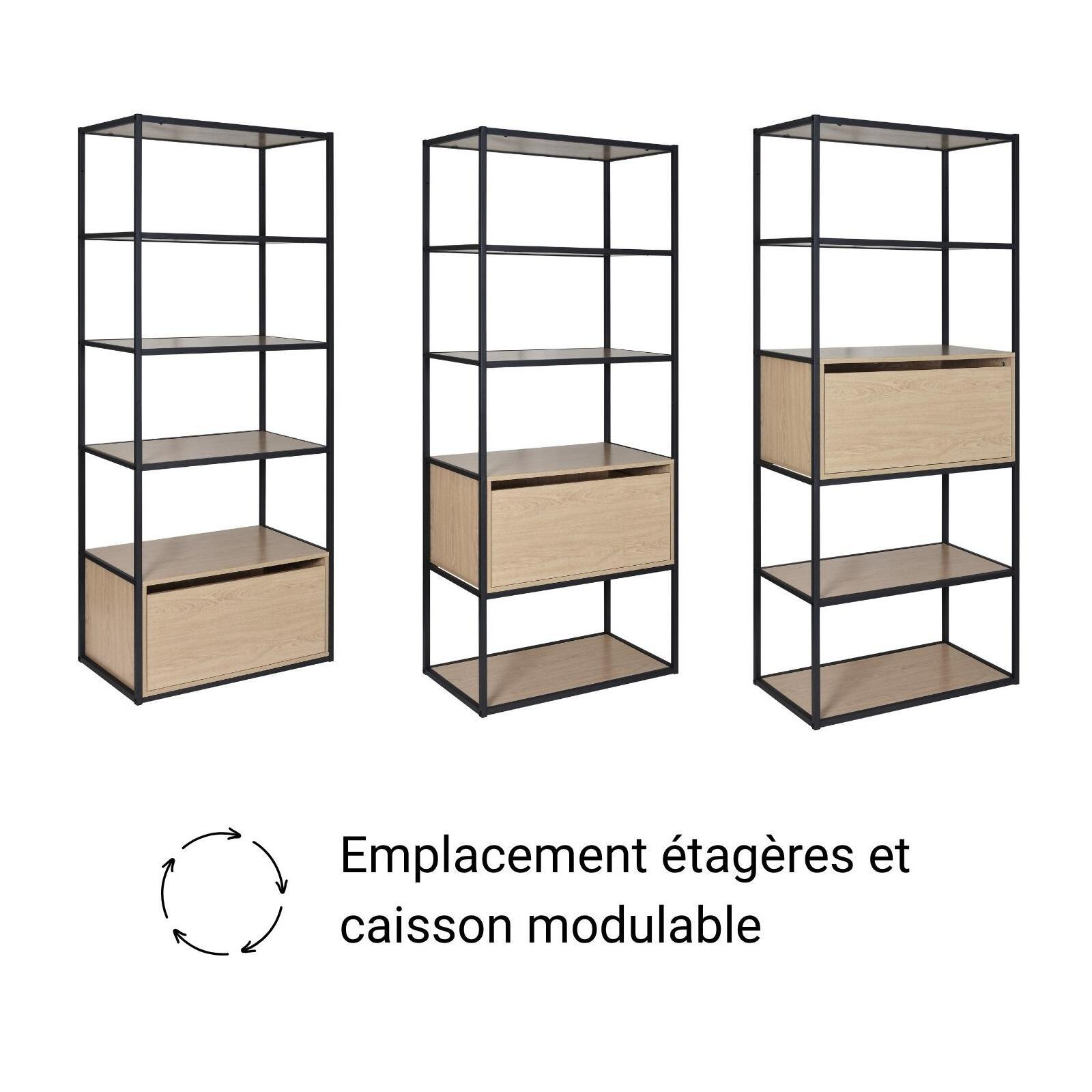 Portants vêtements bois et métal noir OSLO - Lot de 2