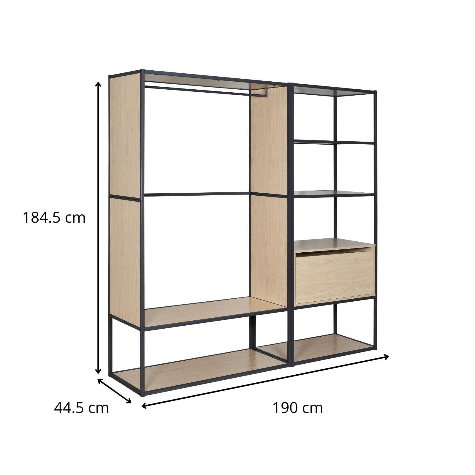 Portants vêtements en bois et métal noir OSLO - Lot de 2