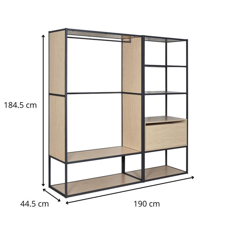 Portants vêtements en bois et métal noir OSLO - Lot de 2