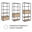 Portants vêtements en bois et métal noir OSLO - Lot de 2