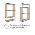Portants vêtements en bois et métal noir OSLO - Lot de 2