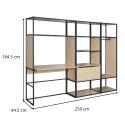 Portants vêtements bois et métal noir avec bureau intégré - OSLO - Lot de 3