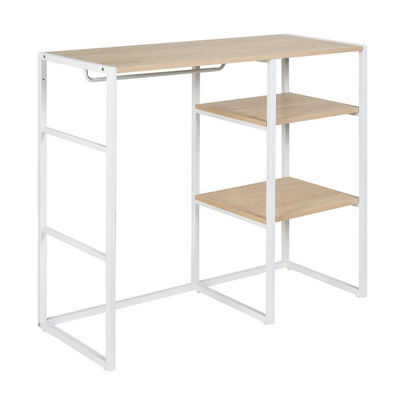 Portant vêtements sous combles penderie et étagères noir L100 x H85 cm