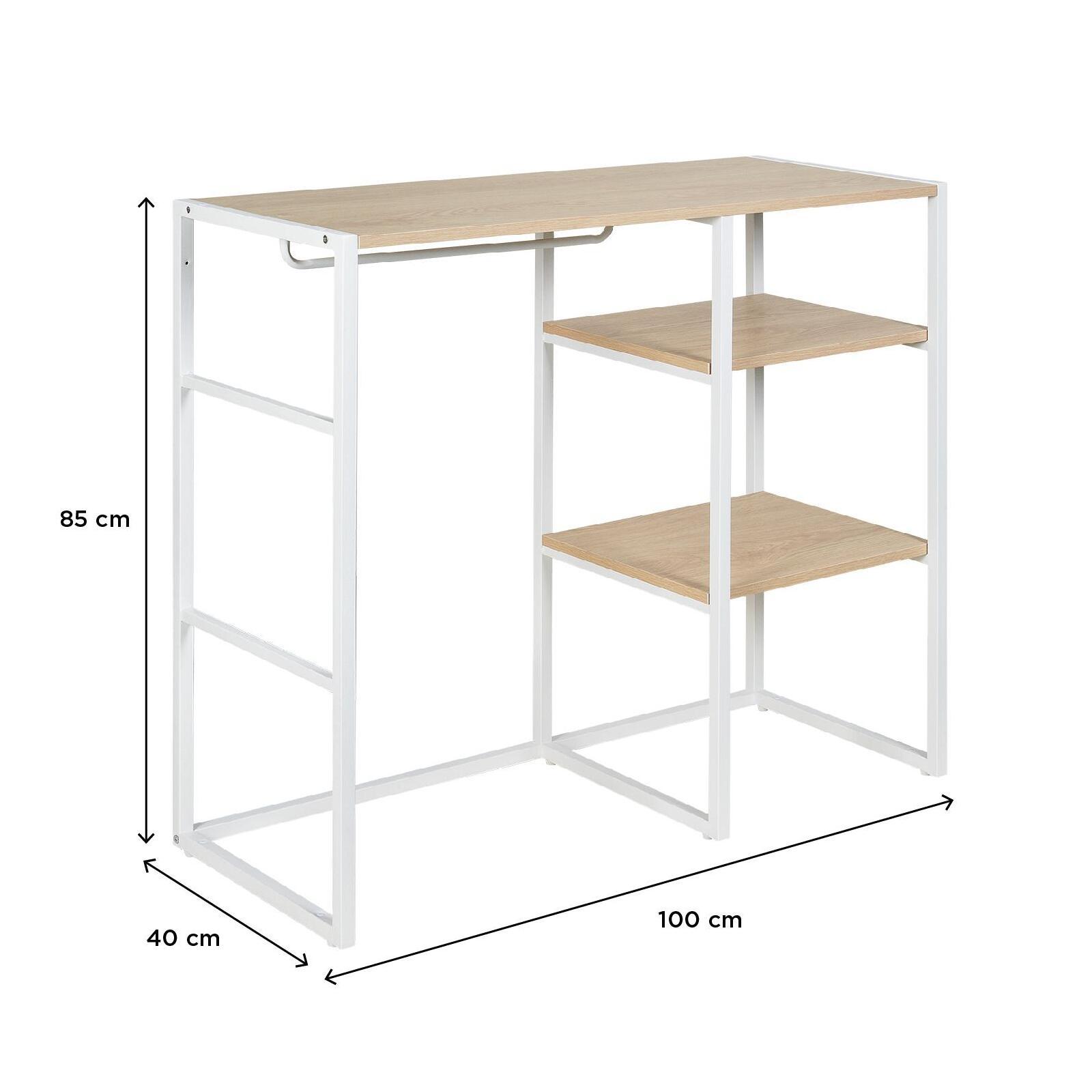 Portant vêtements sous combles penderie et étagères noir L100 x H85 cm