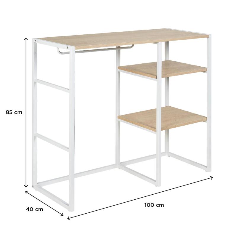 Portant vêtements sous combles penderie et étagères noir L100 x H85 cm