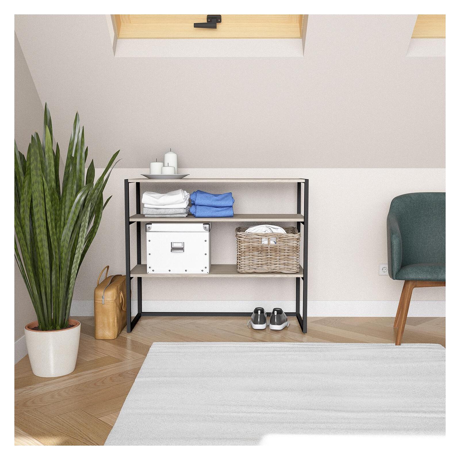 Portant vêtements sous combles étagères L100 x H85 cm