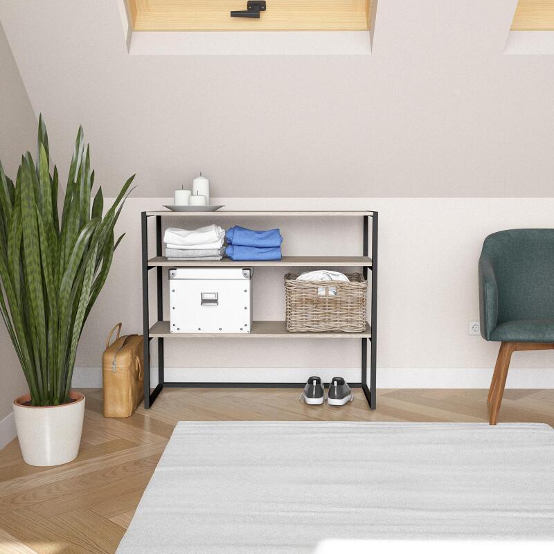 Portant vêtements sous combles étagères L100 x H85 cm