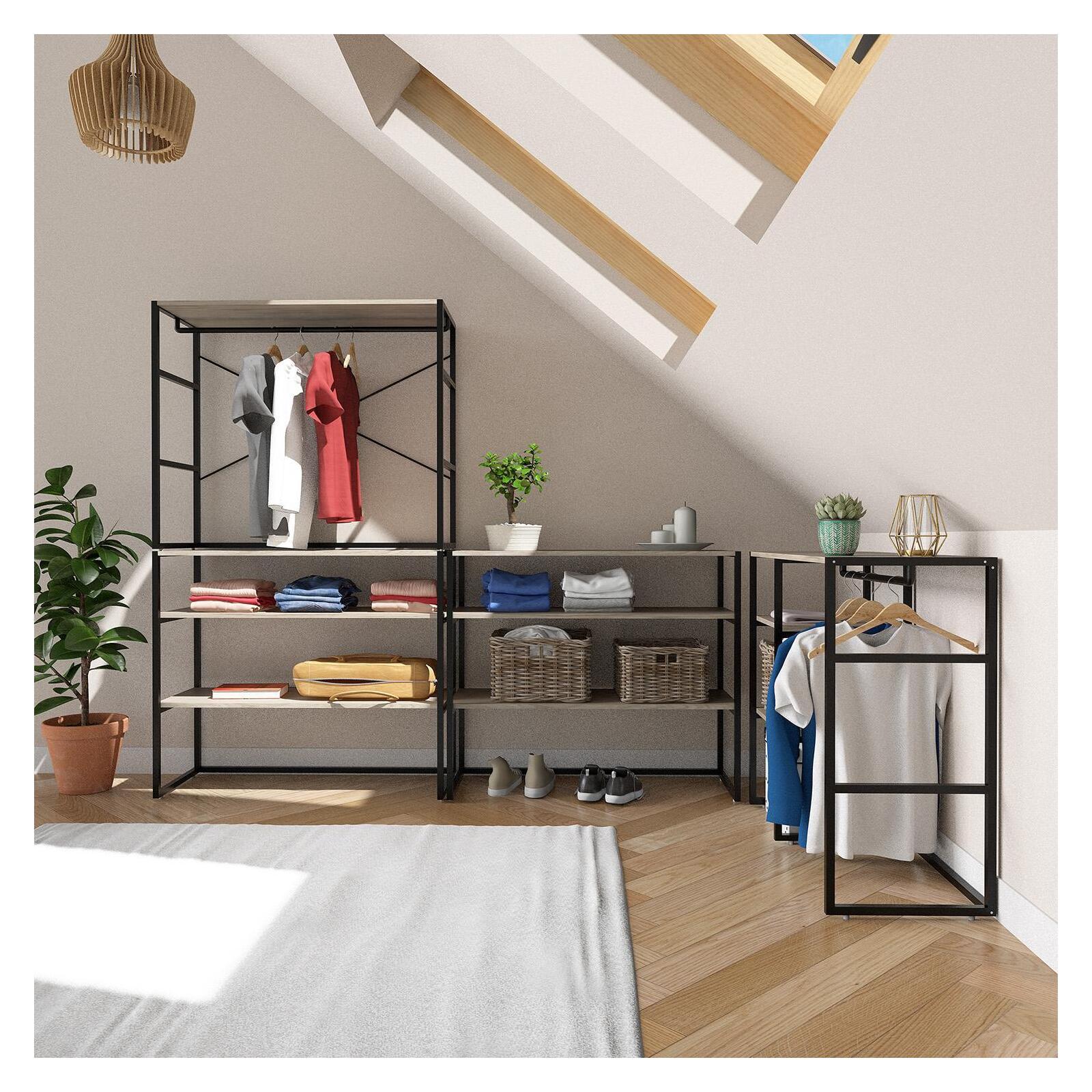 Portants vêtements sous combles modulables - Lot de 4
