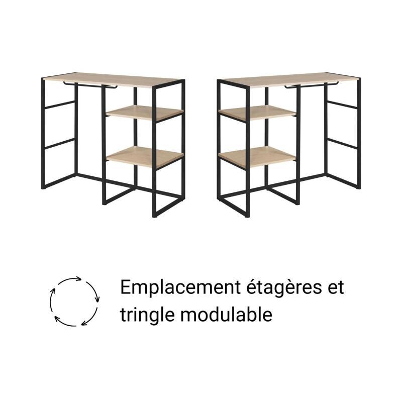 Portants vêtements sous combles modulables - Lot de 4