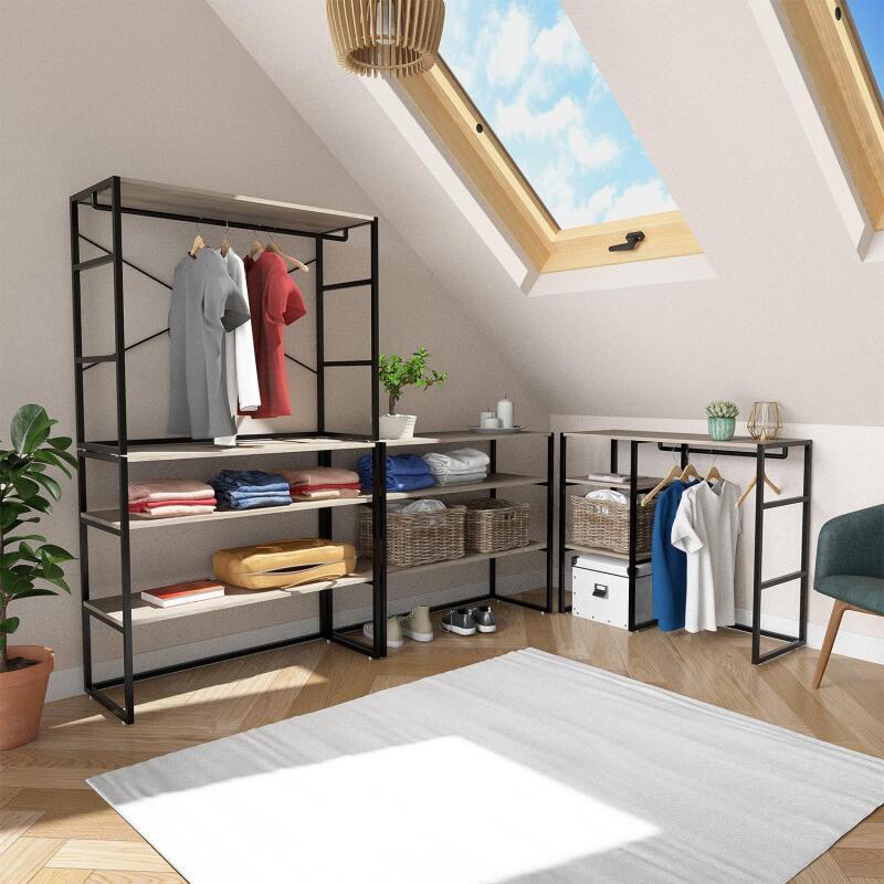 Portants vêtements sous combles modulables - Lot de 4