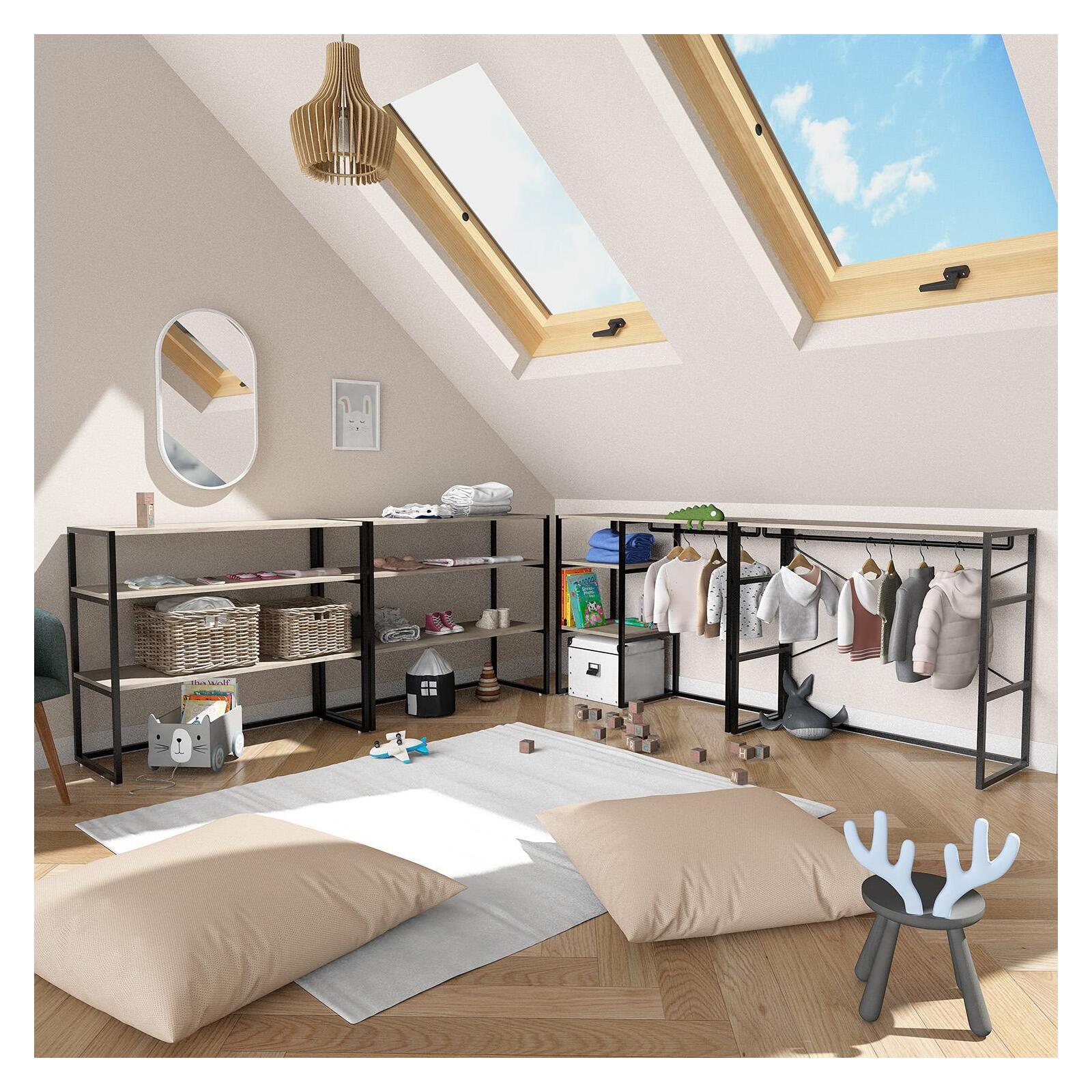 Portants vêtements sous combles modulables - Lot de 4