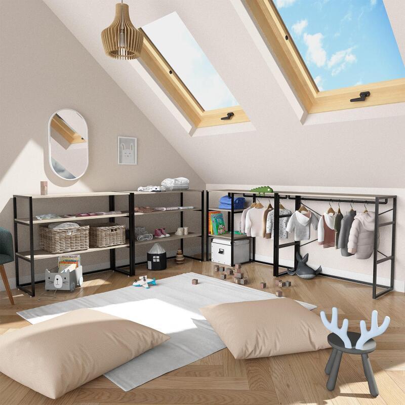 Portants vêtements sous combles modulables - Lot de 4