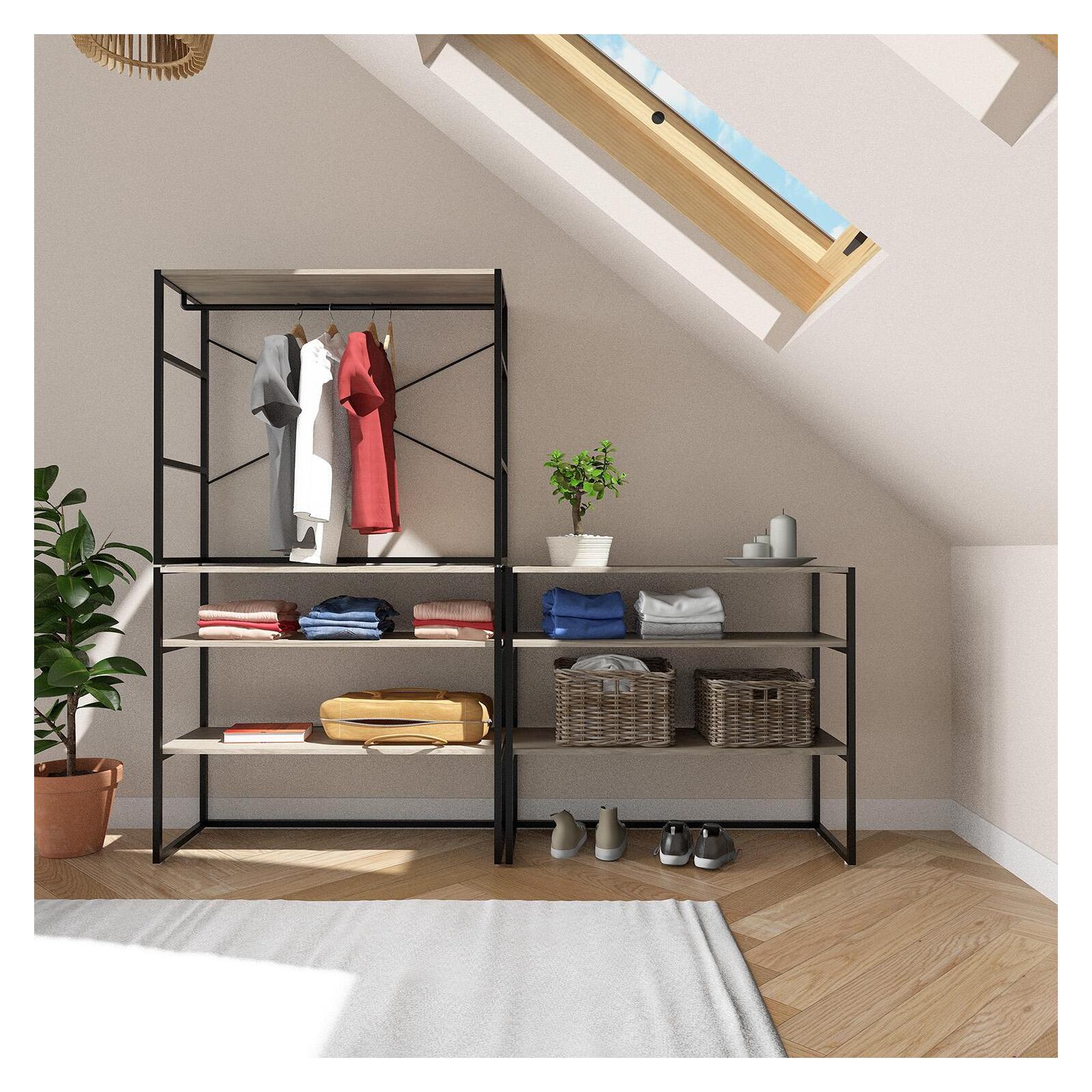 Portants vêtements sous combles modulables - Lot de 3