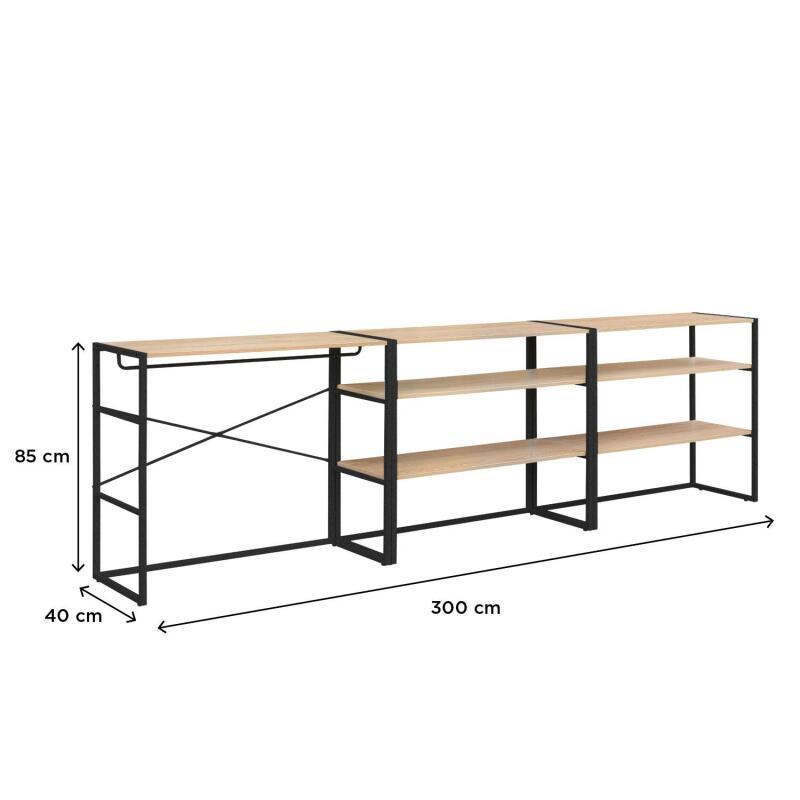 Portants vêtements sous combles modulables - Lot de 3