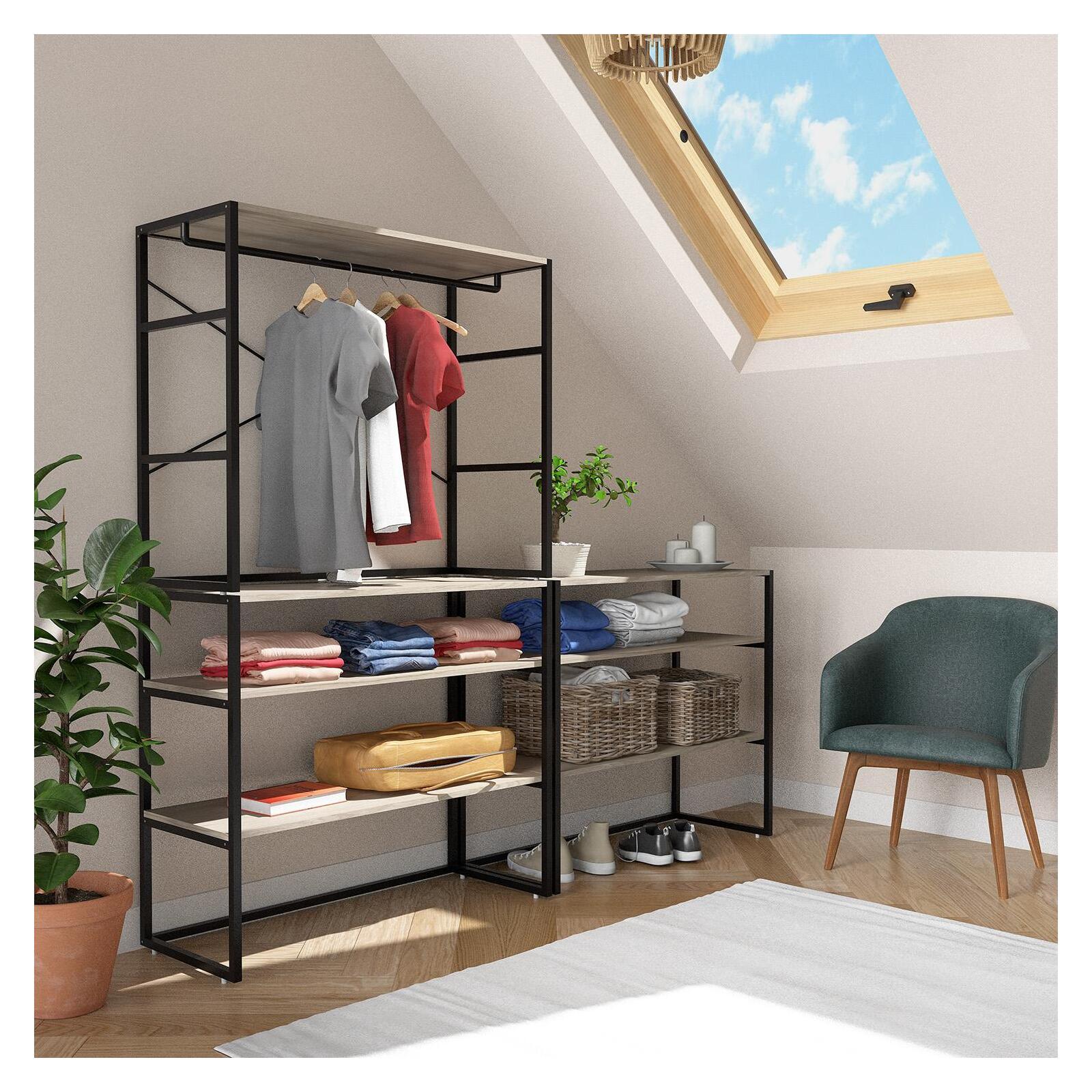 Portants vêtements sous combles modulables - Lot de 3