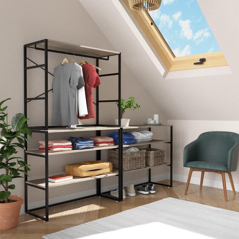 Portants vêtements sous combles modulables - Lot de 3