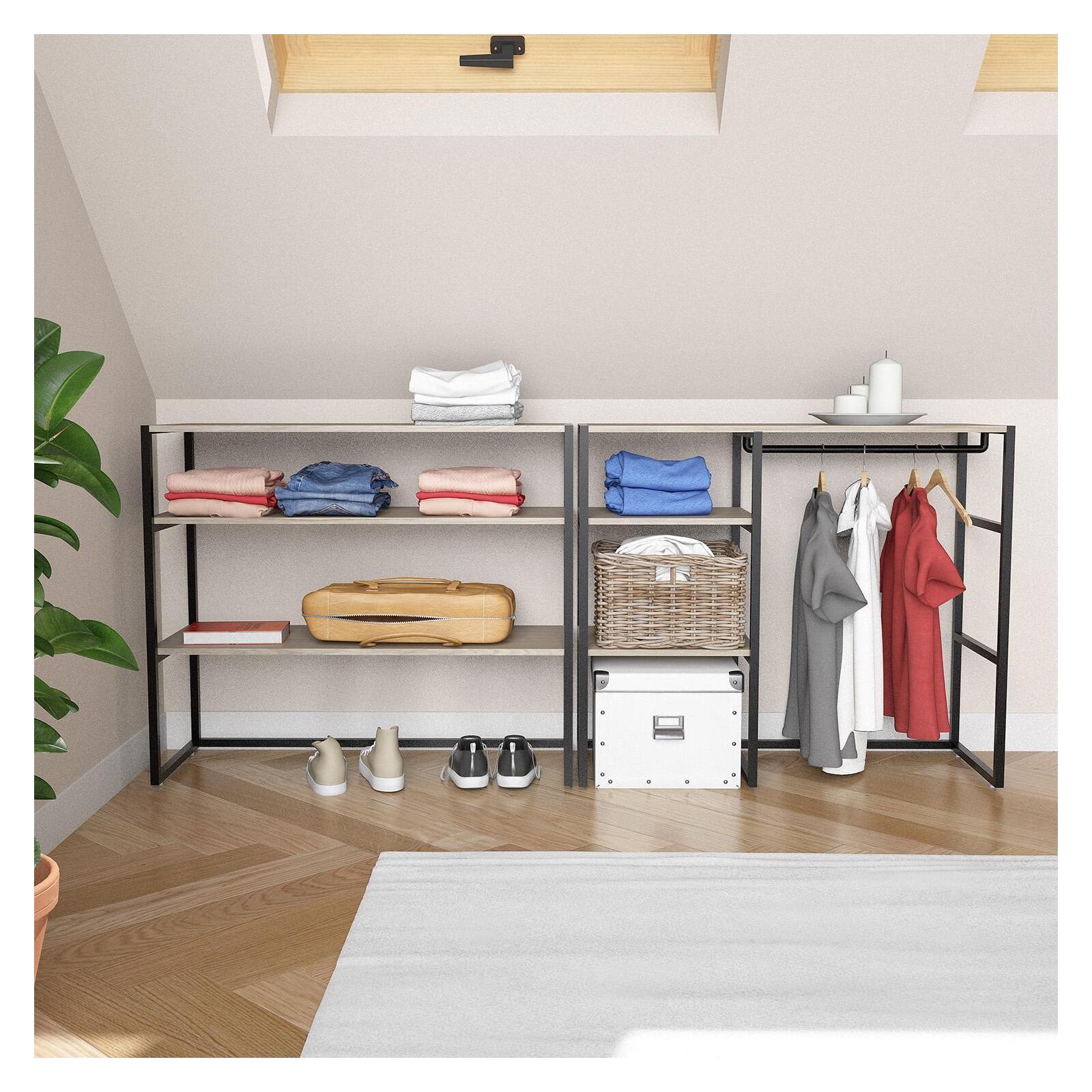 Portants vêtements sous combles modulables - Lot de 2