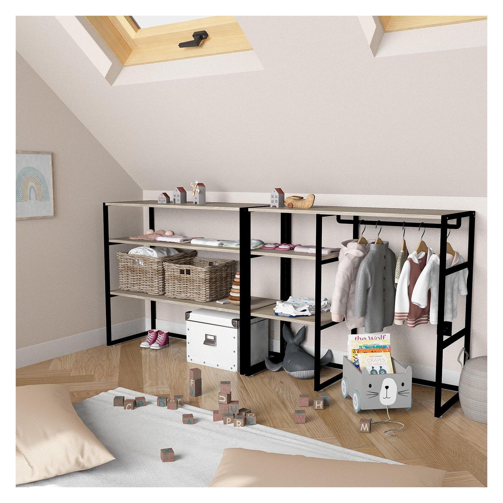 Portants vêtements sous combles modulables - Lot de 2