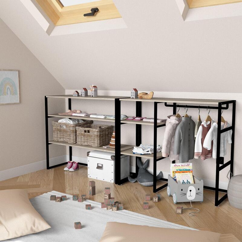 Portants vêtements sous combles modulables - Lot de 2