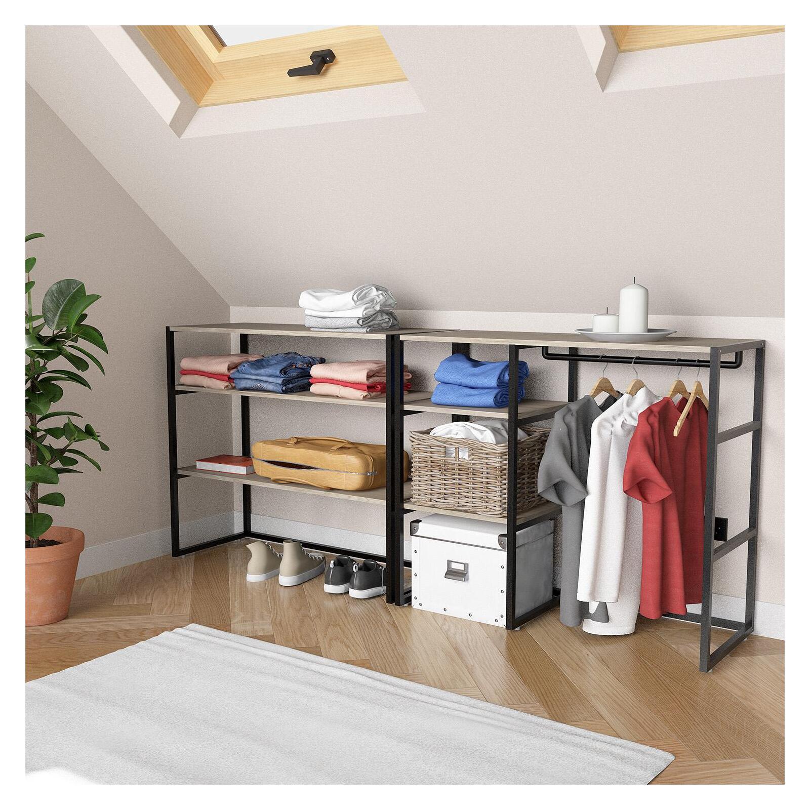 Portants vêtements sous combles modulables - Lot de 2