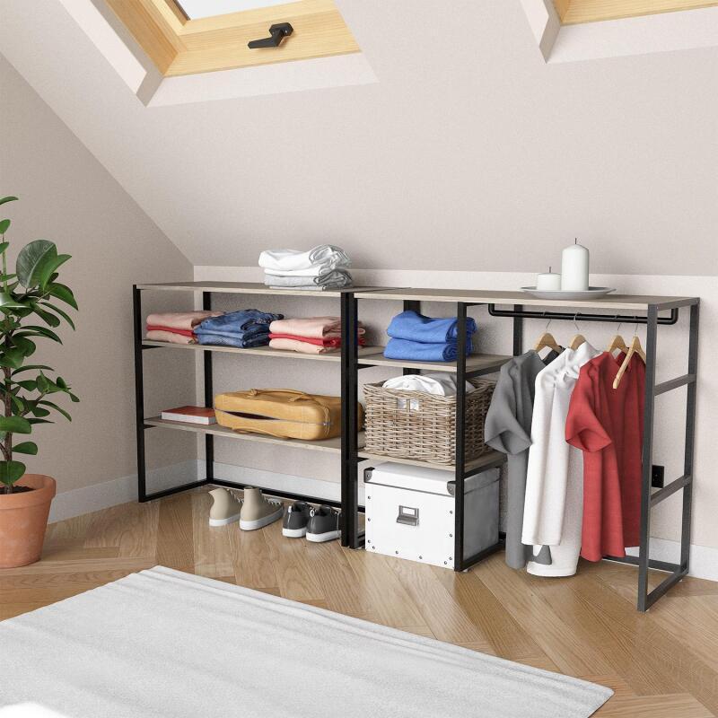 Portants vêtements sous combles modulables - Lot de 2