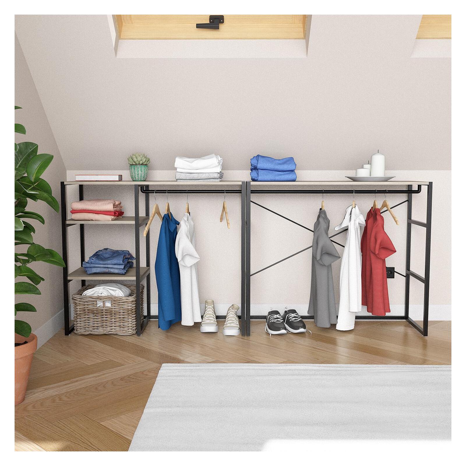 Portants vêtements sous combles modulables - Lot de 2