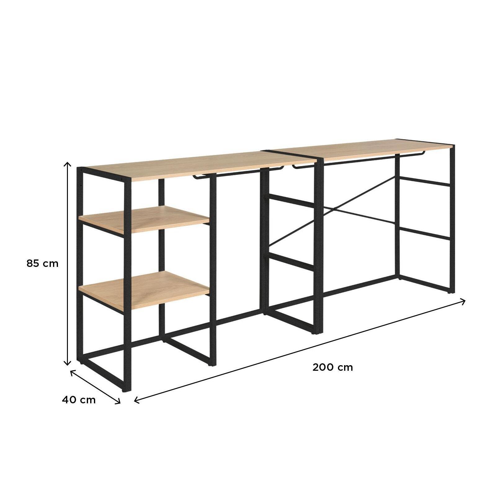 Portants vêtements sous combles modulables - Lot de 2
