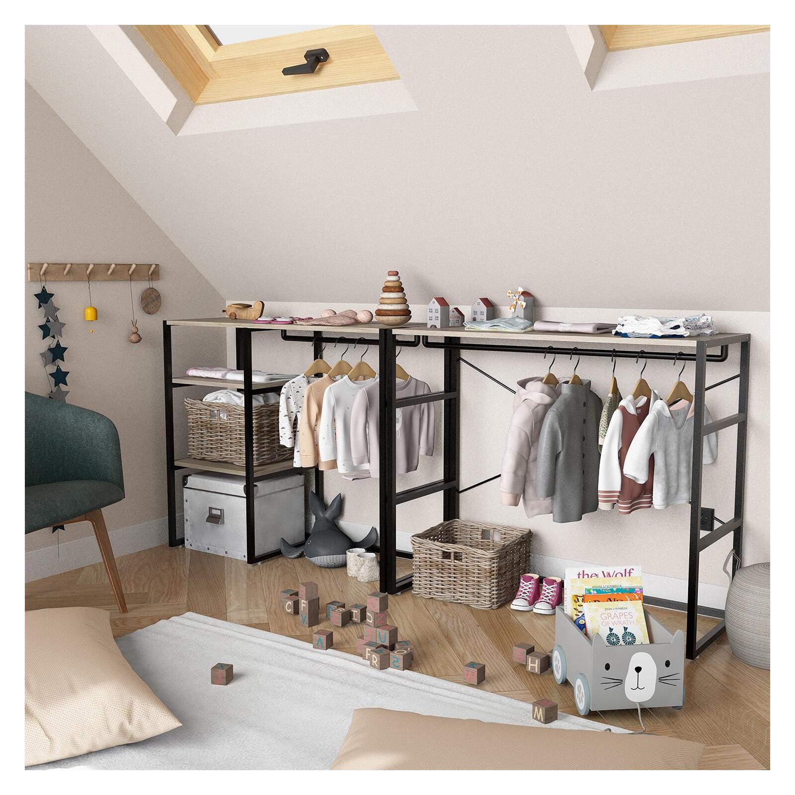 Portants vêtements sous combles modulables - Lot de 2