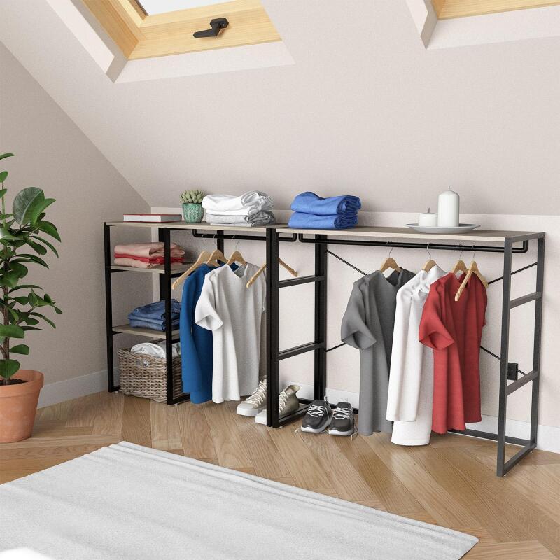 Portants vêtements sous combles modulables - Lot de 2