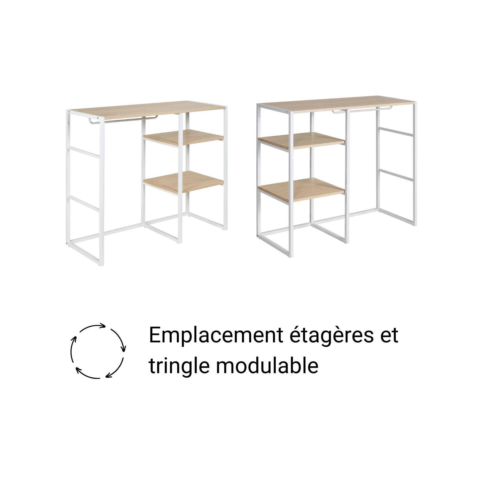 Lot de 2 portants vêtements sous combles modulables 200x85cm