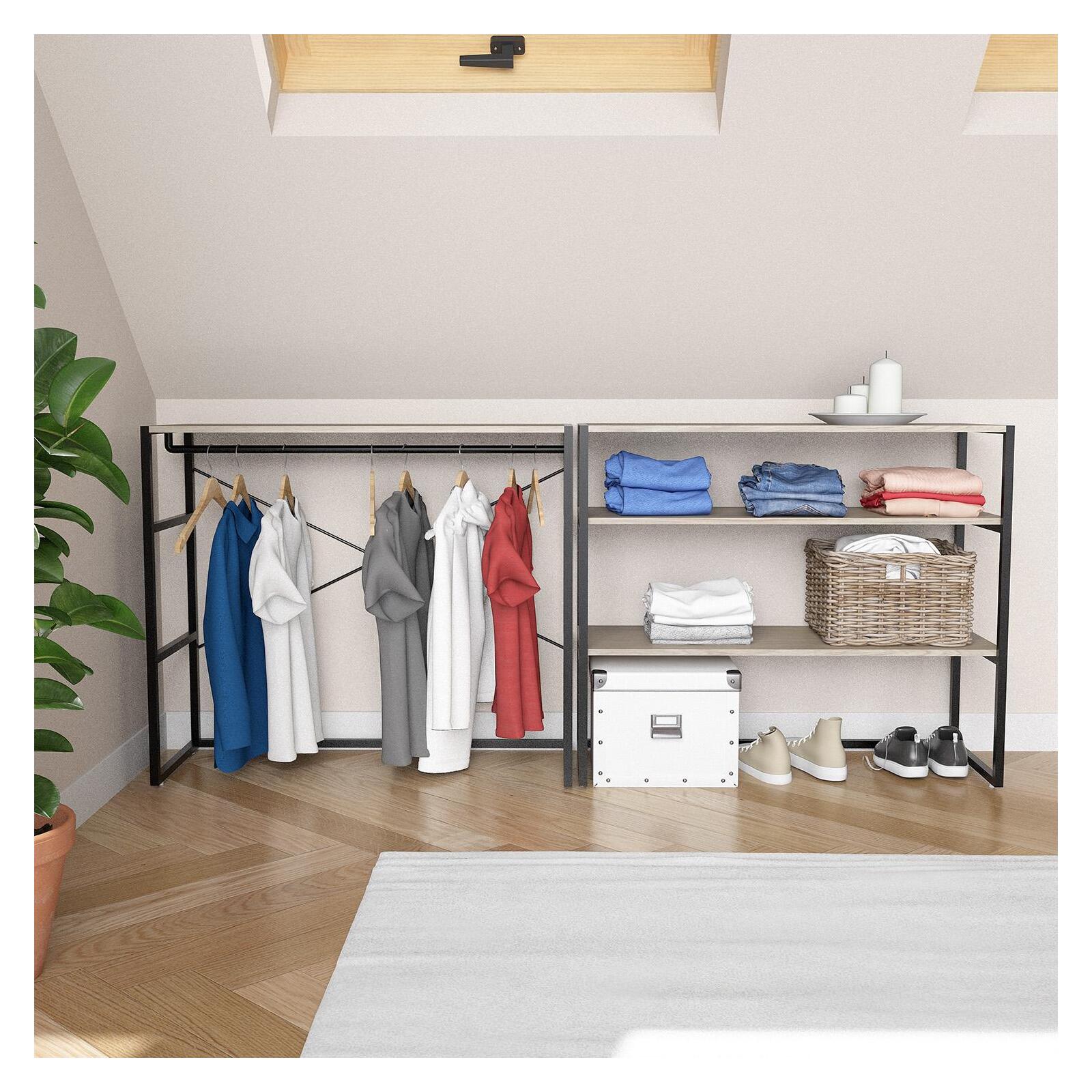 Portants vêtements sous combles  modulables - Lot de 2