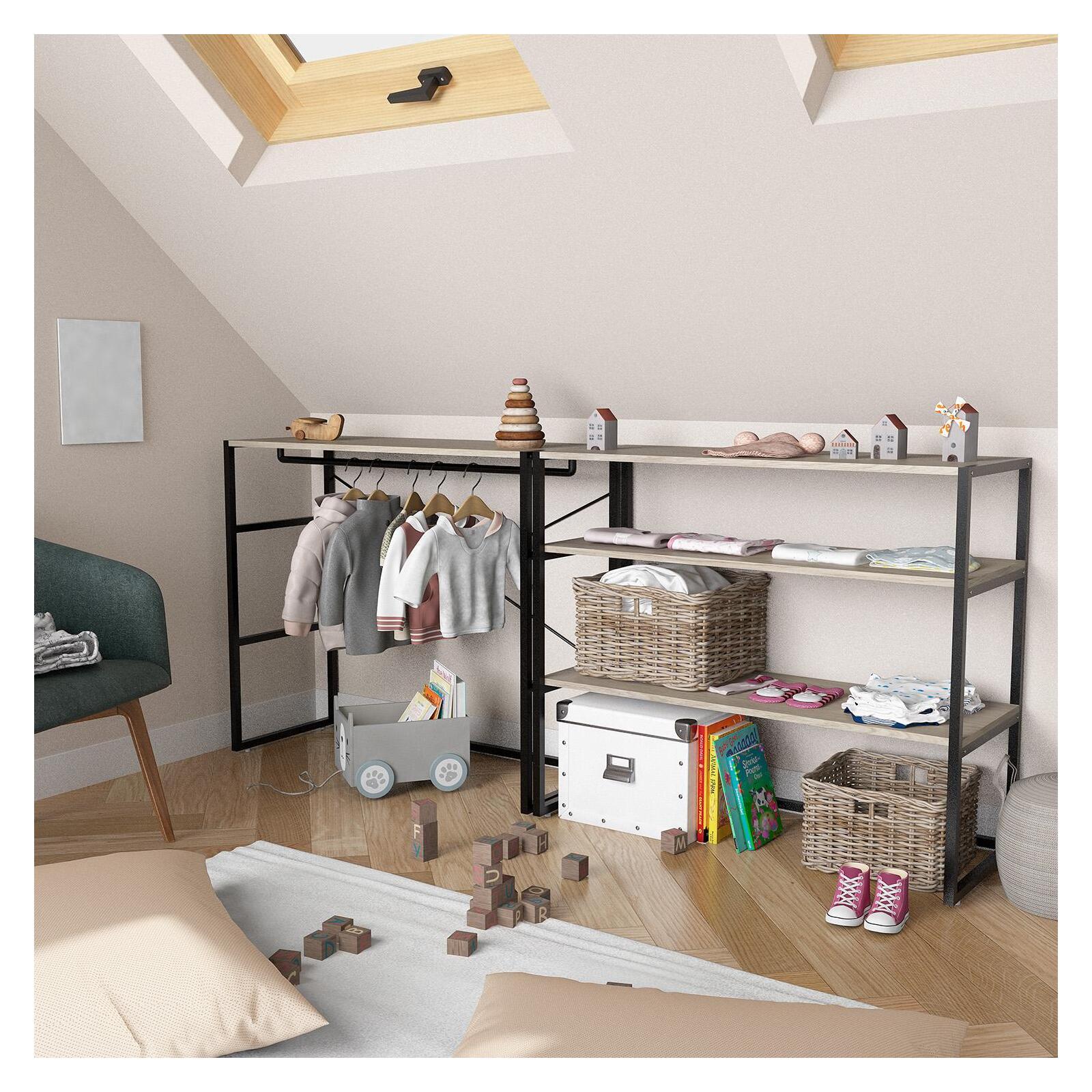 Portants vêtements sous combles  modulables - Lot de 2