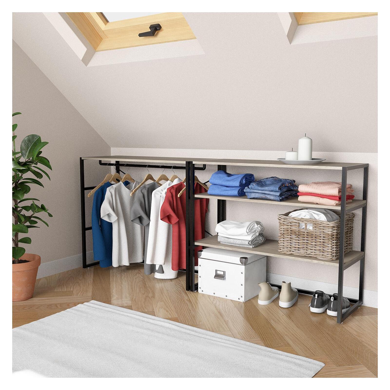 Portants vêtements sous combles  modulables - Lot de 2