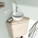 Meuble lave-mains d'angle décor chêne 52x38cm