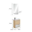 Ensemble meuble lave-mains NIKA + robinet GRIFO + Miroir SIMONA