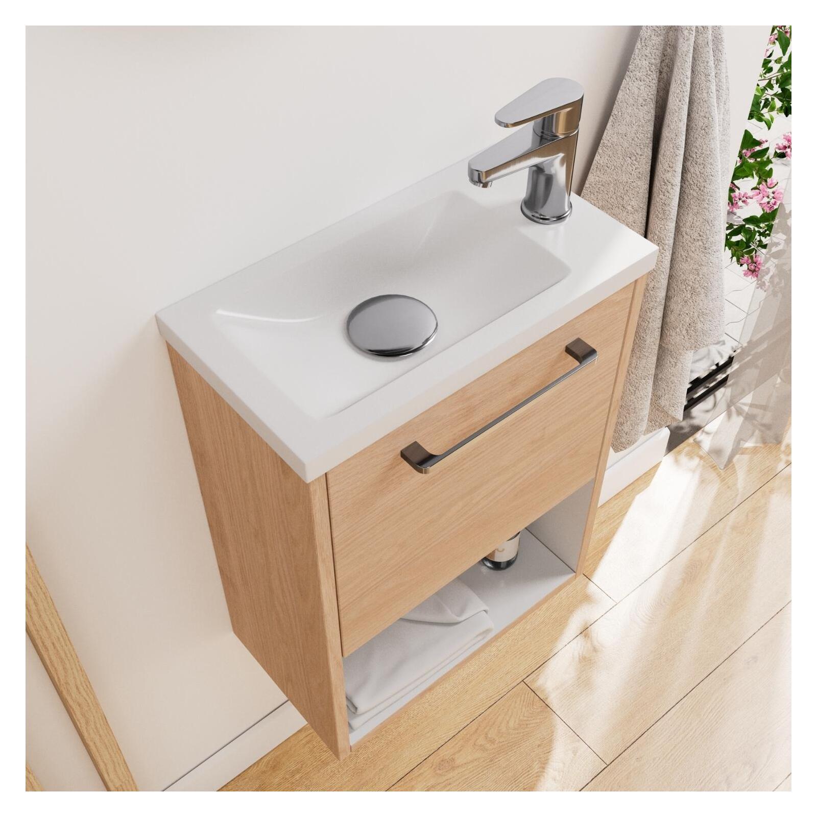 Ensemble meuble lave-mains NIKA + Miroir PEPPER