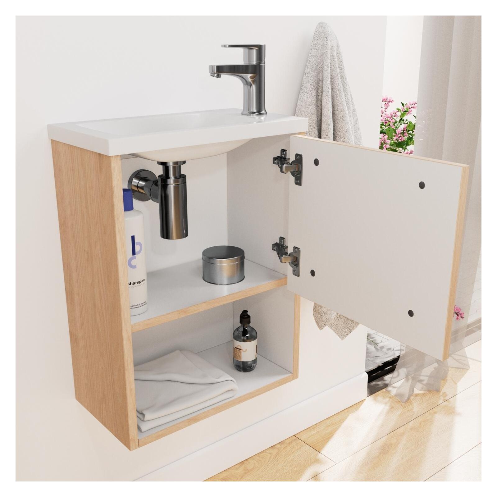 Ensemble meuble lave-mains NIKA + Miroir PEPPER