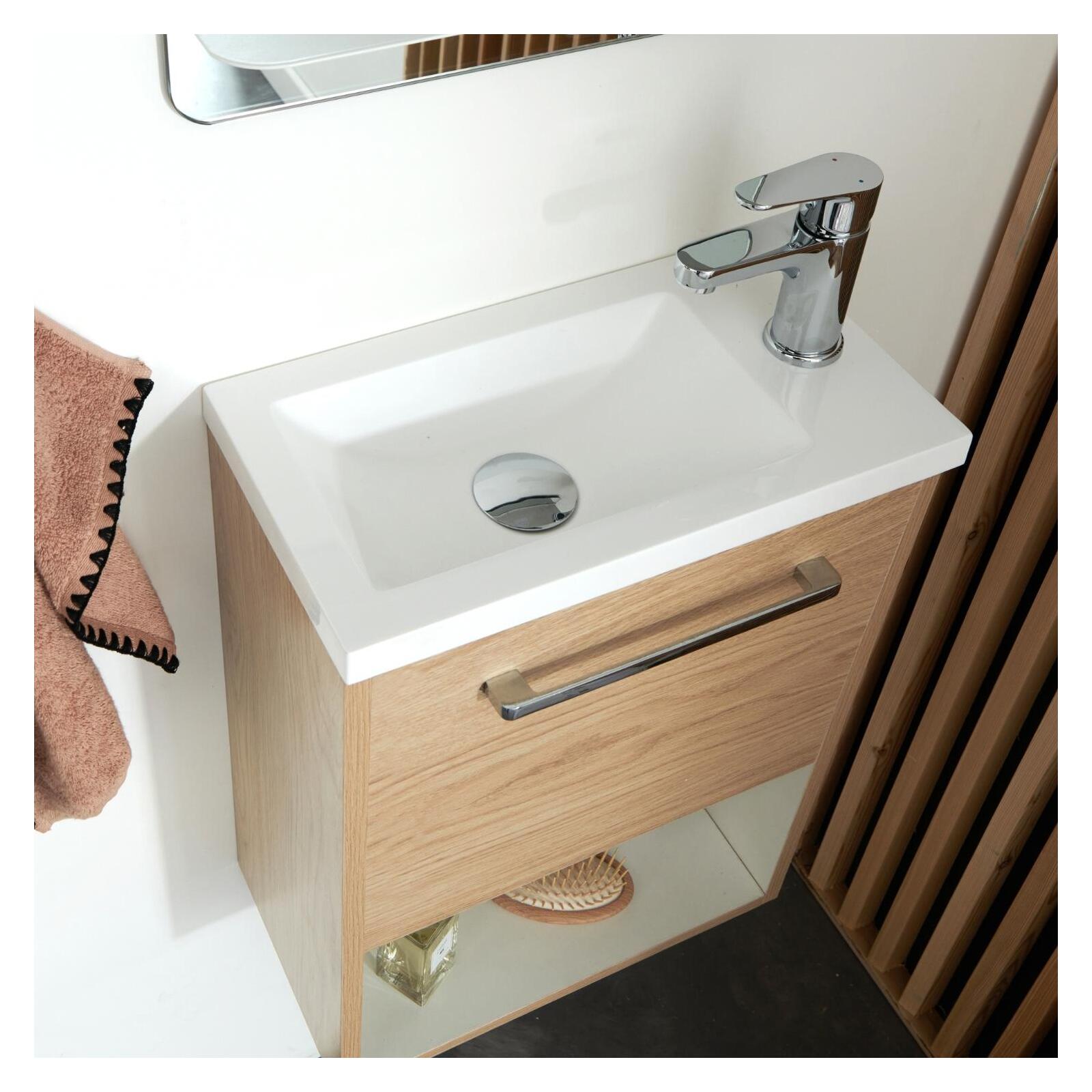 Ensemble meuble lave-mains NIKA + Miroir SIMONA