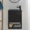 Meuble lave-mains à suspendre noir carbone