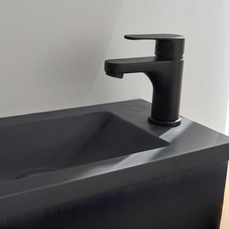 Meuble lave-mains à suspendre noir carbone
